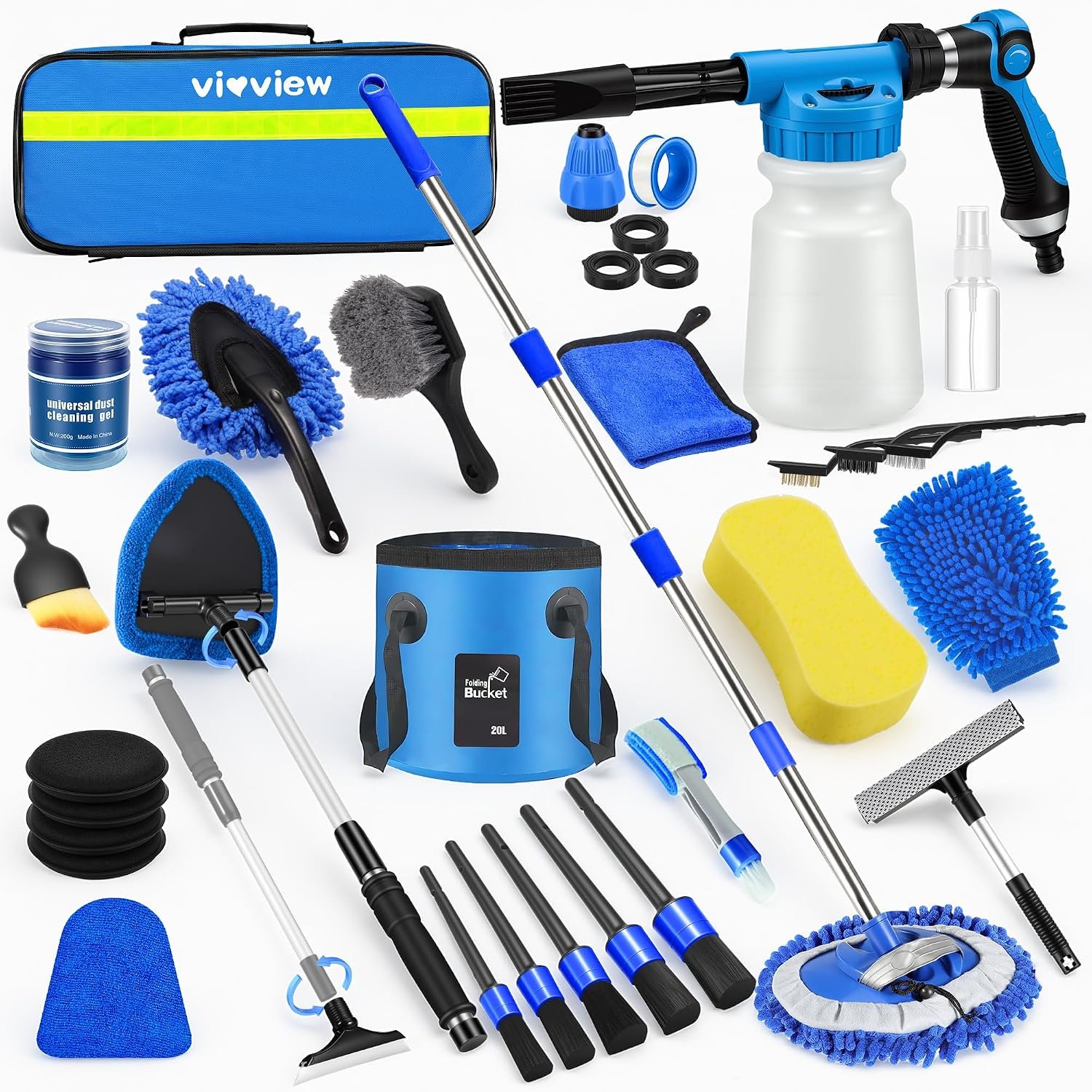 36Pcs Blue Car Wash Detailing Kit