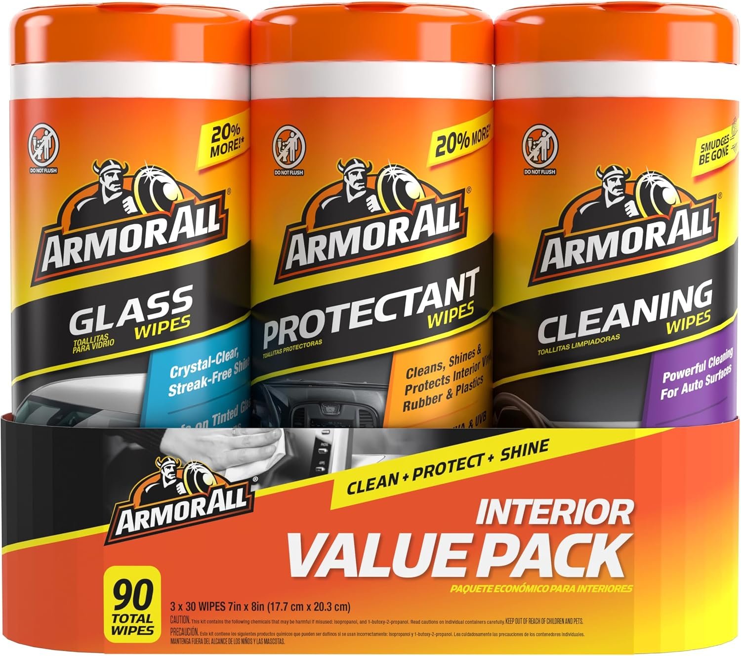 Armor All Car Interior Value Pack 90 Count Auto Cleaning Wipes