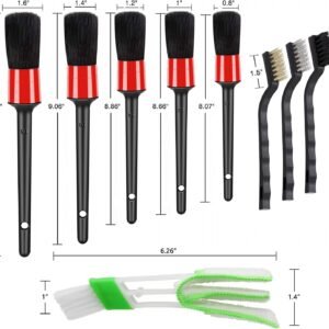 HMPLL 10pcs Auto Car Detailing Brush Set Car Interior Cleaning Kit