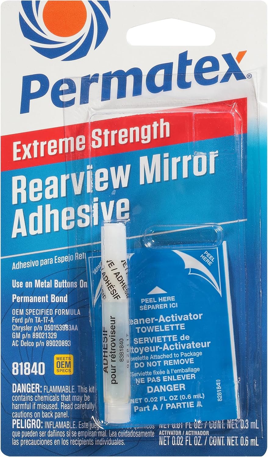 Permatex 81840 Extreme Rearview Mirror Professional Strength Adhesive Kit