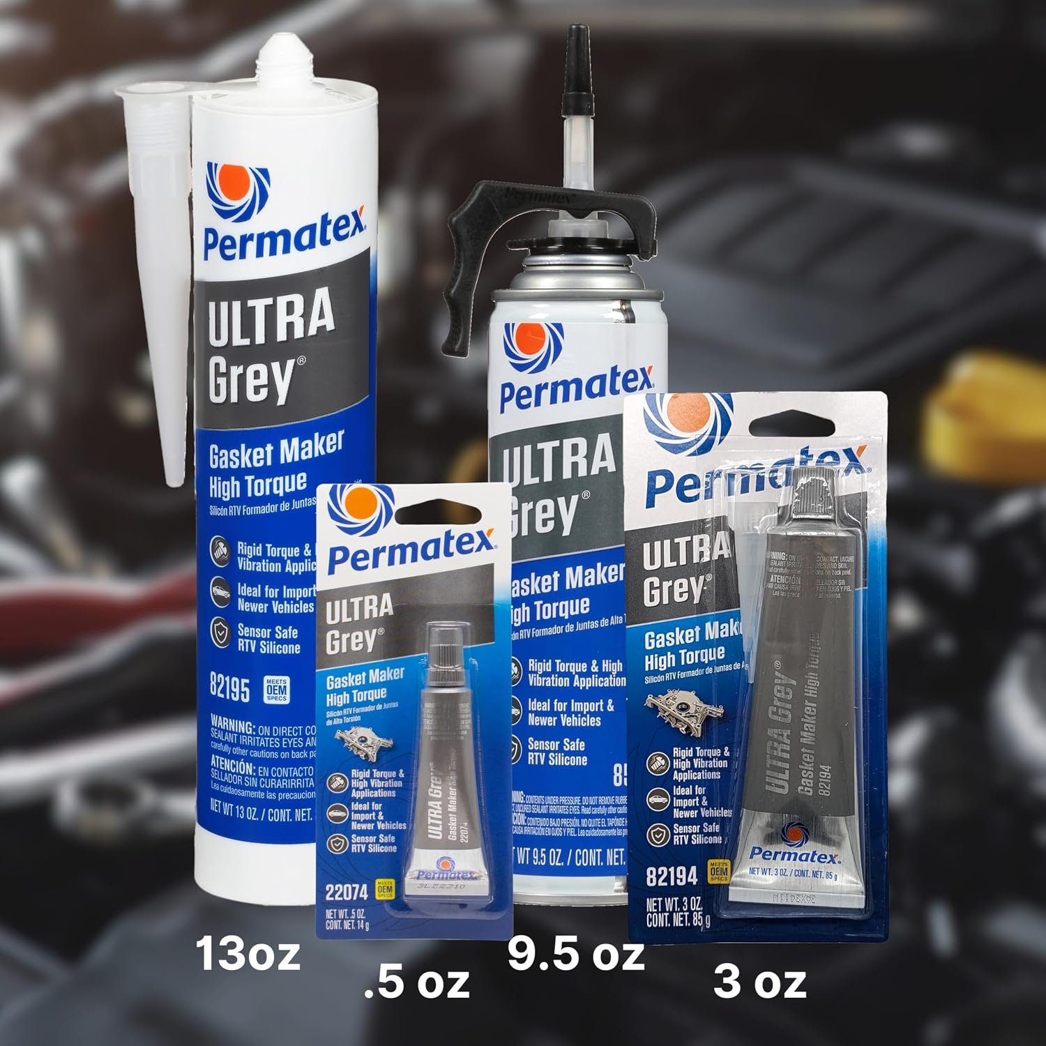 Permatex 82194 Ultra Grey Rigid High-Torque RTV Silicone Gasket Maker