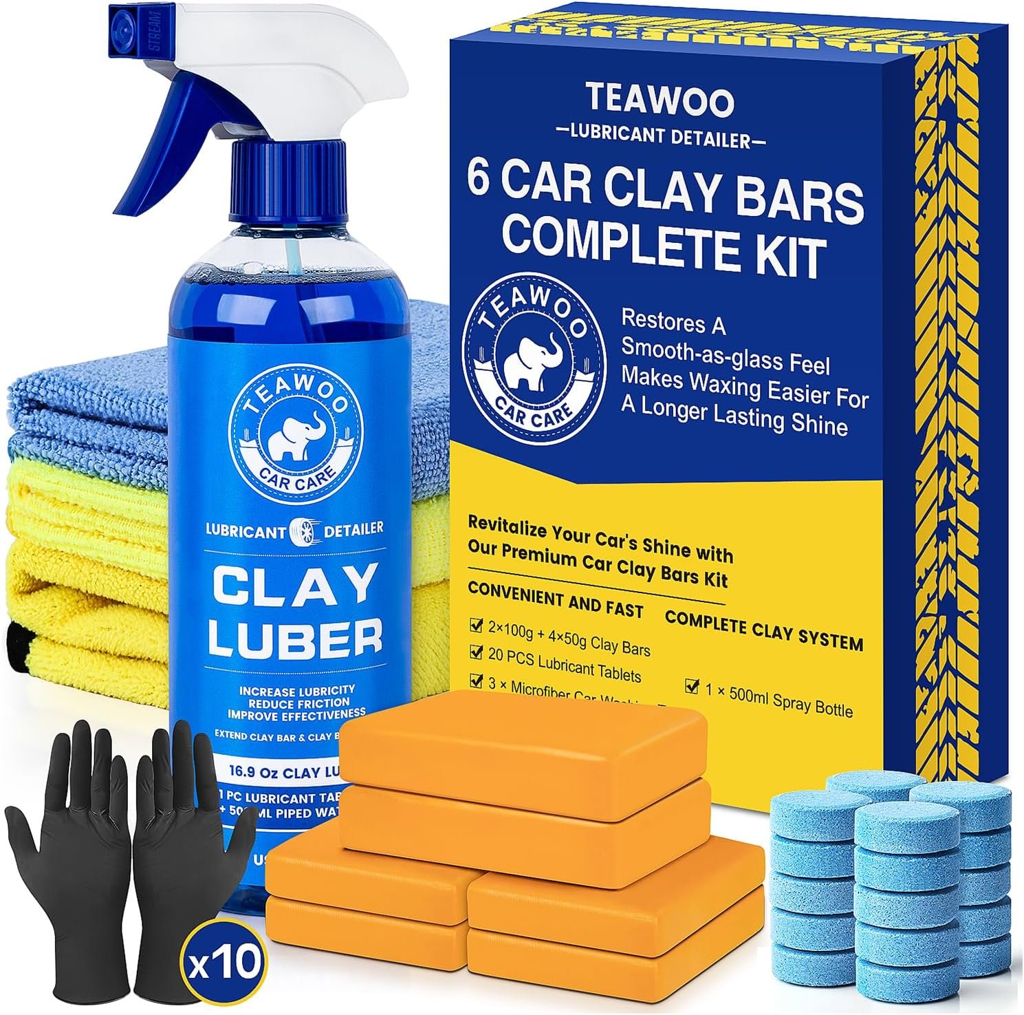 TEAWOO Clay Bar Kit Car Clay Bar for Paint