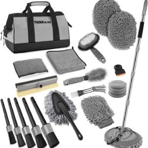 THINKWORK Car Detailing Kit with 62-Inch Car Wash Brushes