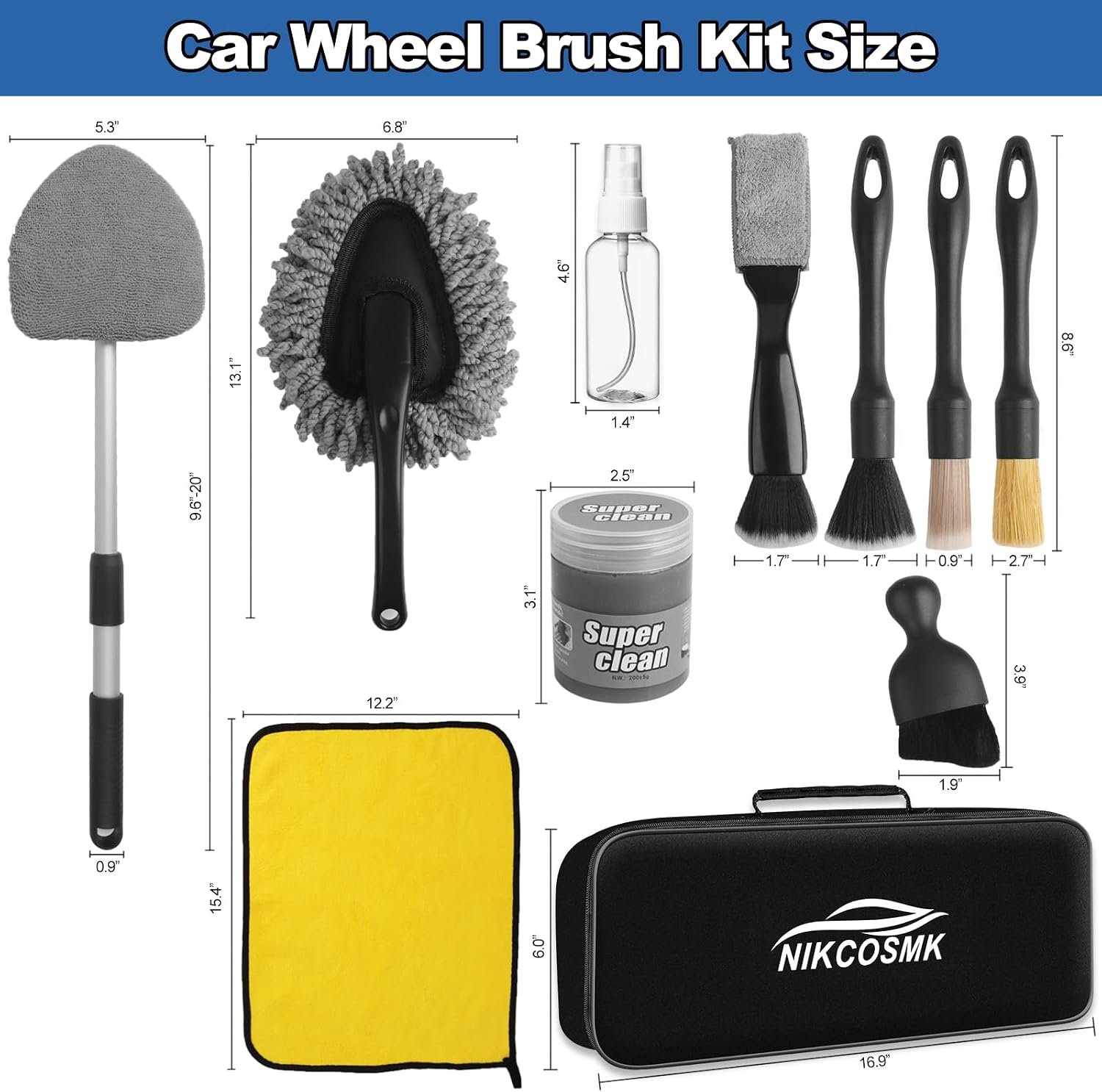 Windshield Cleaner Tool, 14Pcs Car Cleaning Kit