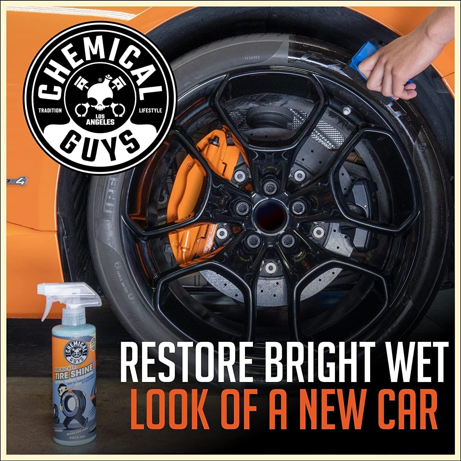 Chemical Guys Tire Kicker Tire Shine Spray 16 oz – Extra Glossy Dry-Touch Tire