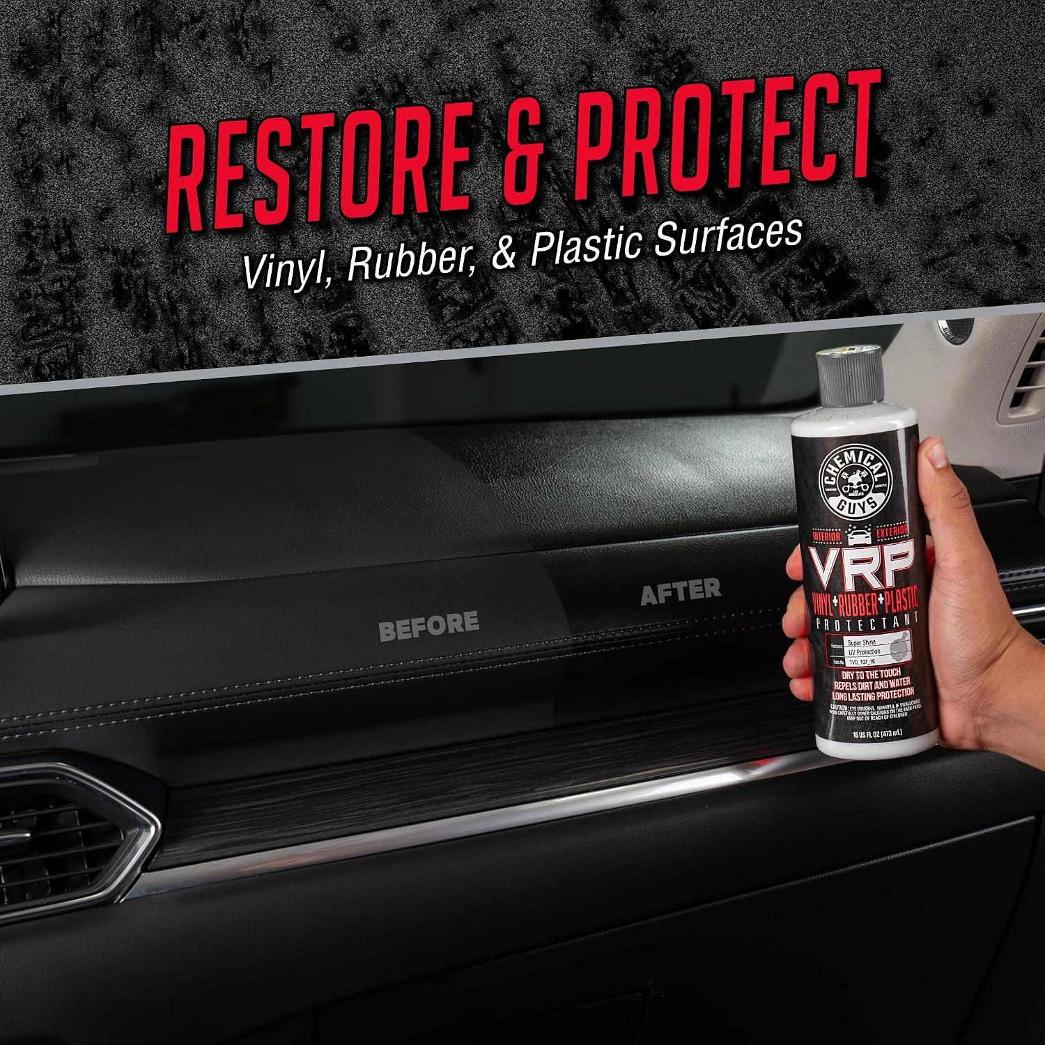 Chemical Guys VRP Vinyl Rubber & Plastic Dressing 16 oz – Dry-to-Touch Shine