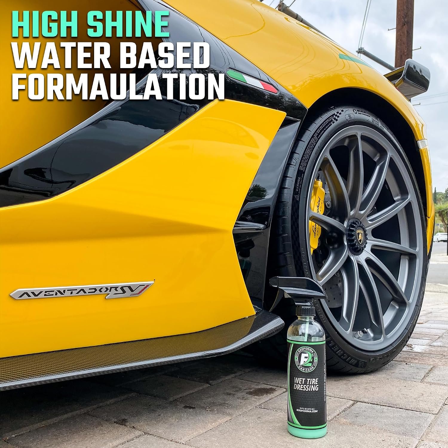 ExoForma Wet Tire Dressing Spray – High Shine Tire Dressing for Wet Look