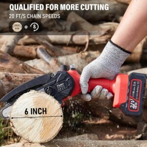 Tietoc Mini Chainsaw 6-Inch – Cordless Electric Chainsaw with 2 Batteries